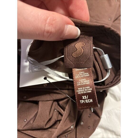 skims swarovski New Authentic Cocoa Brown Jelly Tube Skirt Maxi Xs - Picture 7 of 8